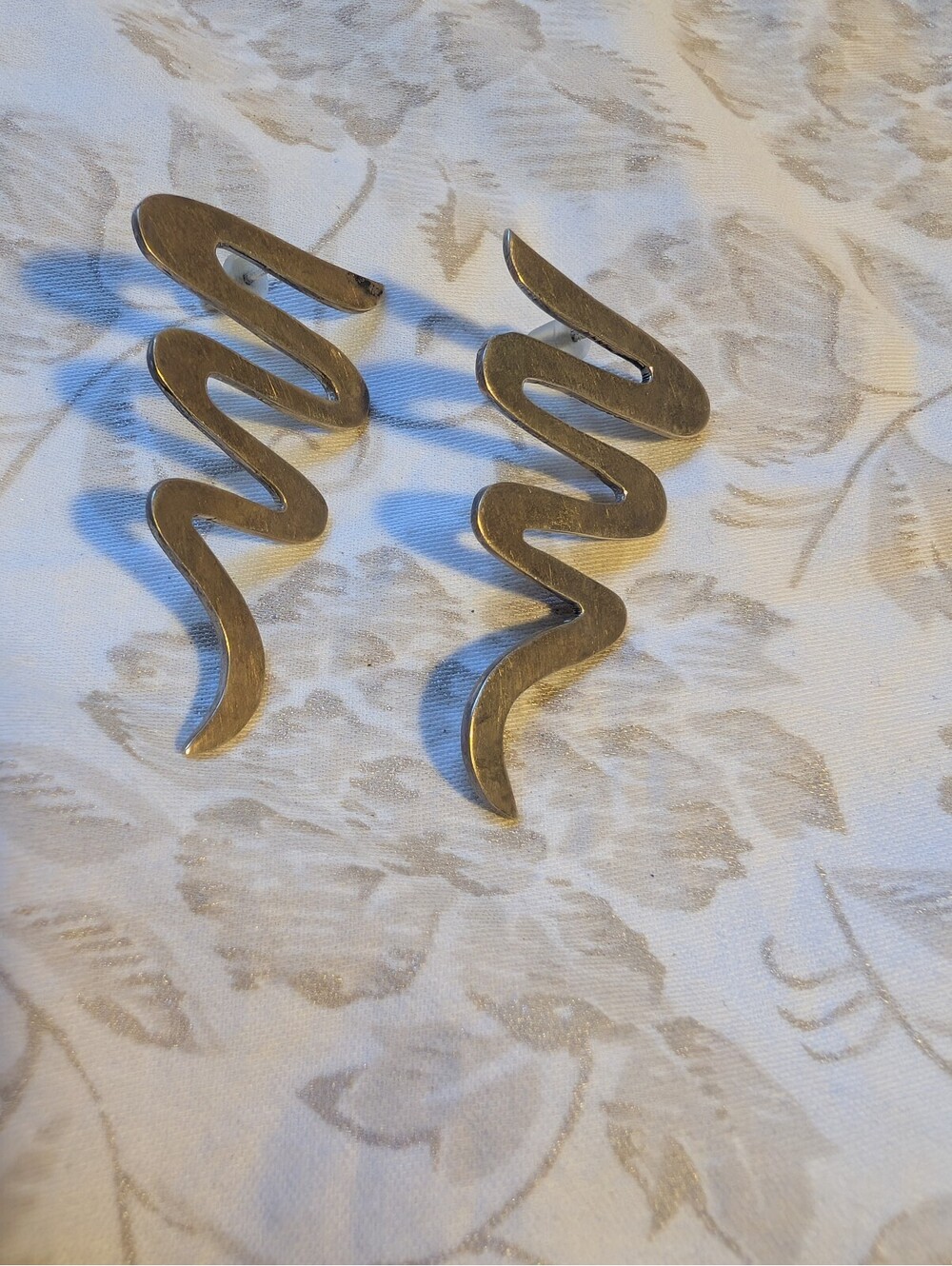 Sterling Silver Wavy Zigzag Post Earrings from Taxco  Mexico